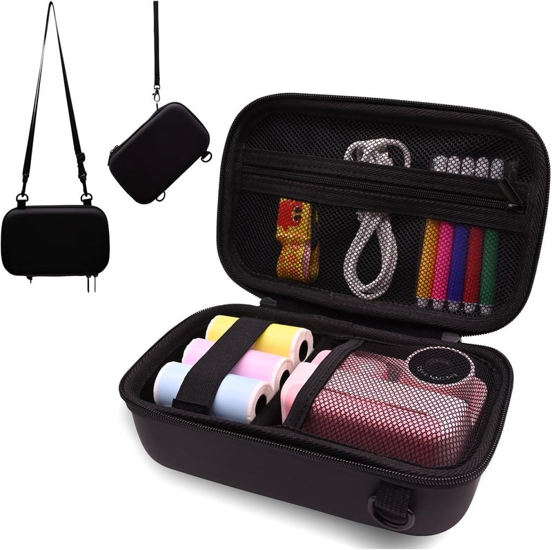 PLEAVEE Instant Print Film Camera Case for Kid Cameras & Digital Video Camera, Hard Storage Holder Organizer Bag Compatible with ESOXOFFORE/Dylanto/Anchioo/MINIBEAR and More (Black) - Image 1